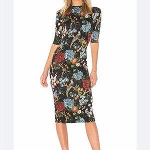 Alice + Olivia Delora Mockneck Midi Dress Size 4